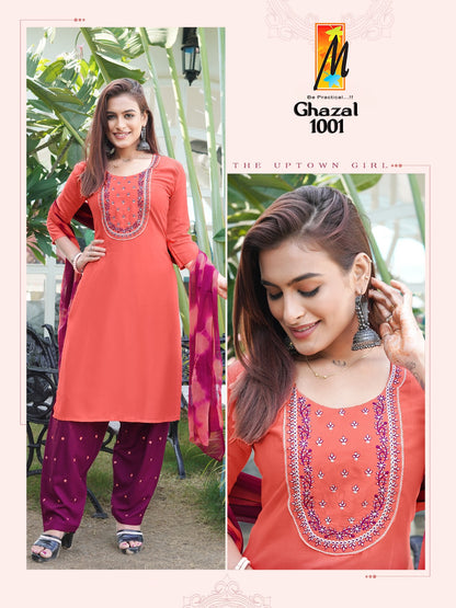 Ghazal Vol 2 Master Rayon Readymade Patiyala Suits