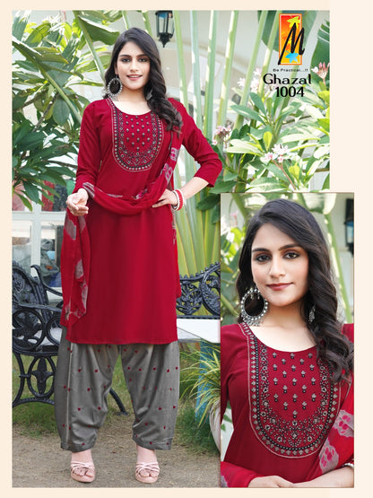Ghazal Vol 2 Master Rayon Readymade Patiyala Suits