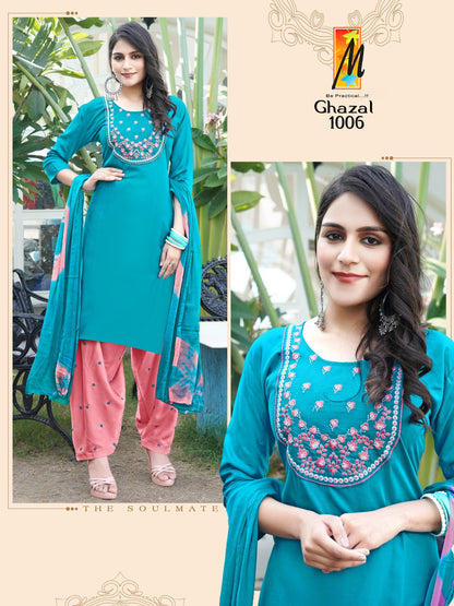 Ghazal Vol 2 Master Rayon Readymade Patiyala Suits