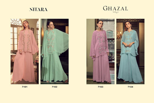 Ghazal Vol 3 Nitara Georgette Top Bottom Set
