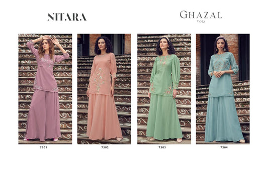 Ghazal Vol 4 Nitara Georgette Top Bottom Set
