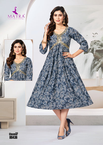 Ghoomer Vol 3 Mayra Chanderi Anarkali Kurtis