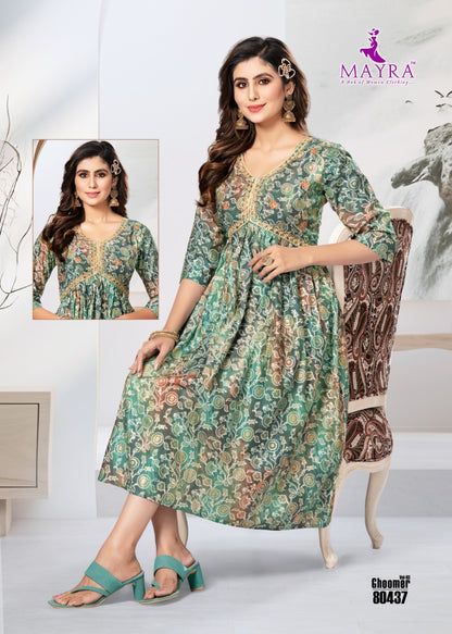 Ghoomer Vol 3 Mayra Chanderi Anarkali Kurtis