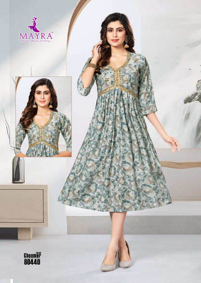 Ghoomer Vol 3 Mayra Chanderi Anarkali Kurtis