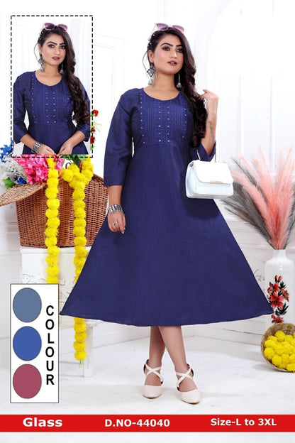 Glass-A Zoya Rayon Anarkali Kurtis