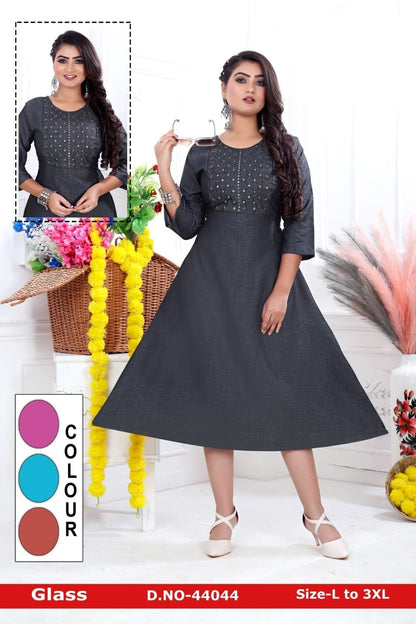 Glass-A Zoya Rayon Anarkali Kurtis