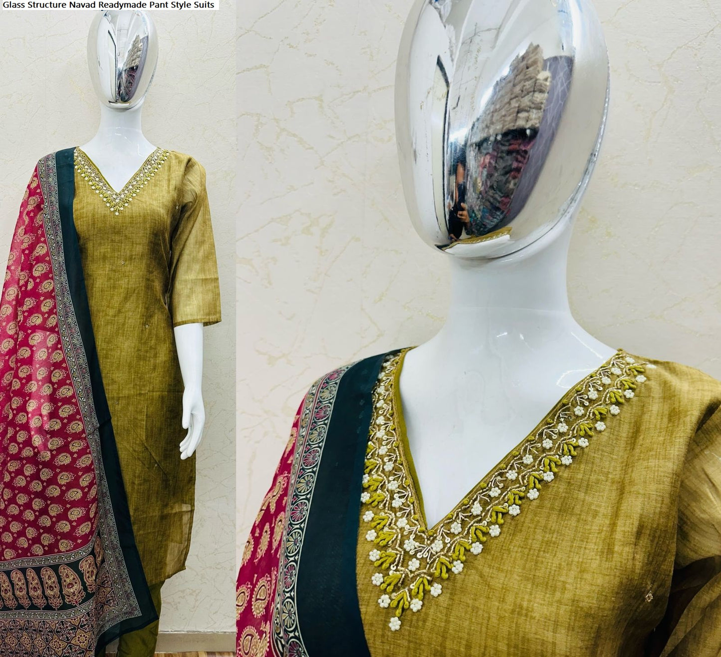 Glass Structure Navad Silk Readymade Pant Style Suits