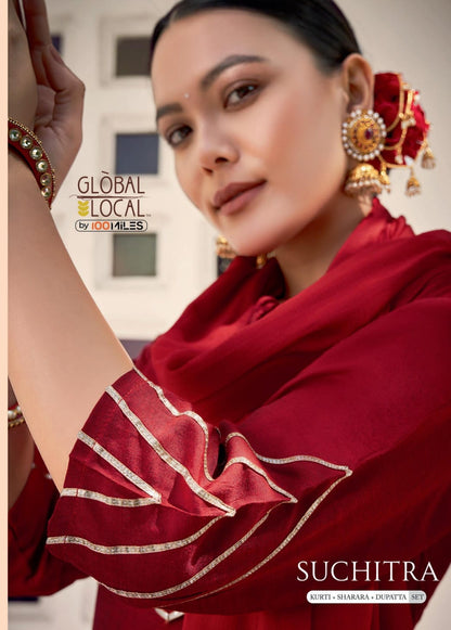 Global Local 100 Miles Readymade Sharara Suits