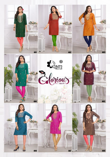 Glorious Vol 4 Kinti Rayon Knee Length Kurtis