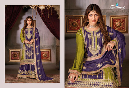 Glosy Your Choice Chinon Pakistani Readymade Suits