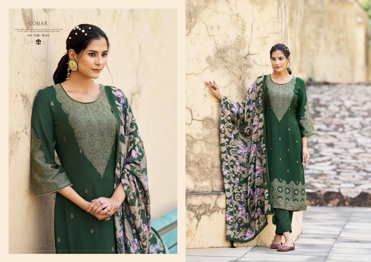 Gohar 1122 Sargam Prints Pashmina Suits