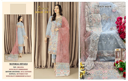 Gold 23 Cosmos Fashion Organza Pakistani Salwar Suits