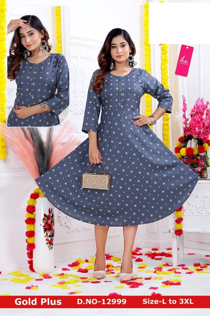 Gold Plus-0901 Zoya Rayon Anarkali Kurtis