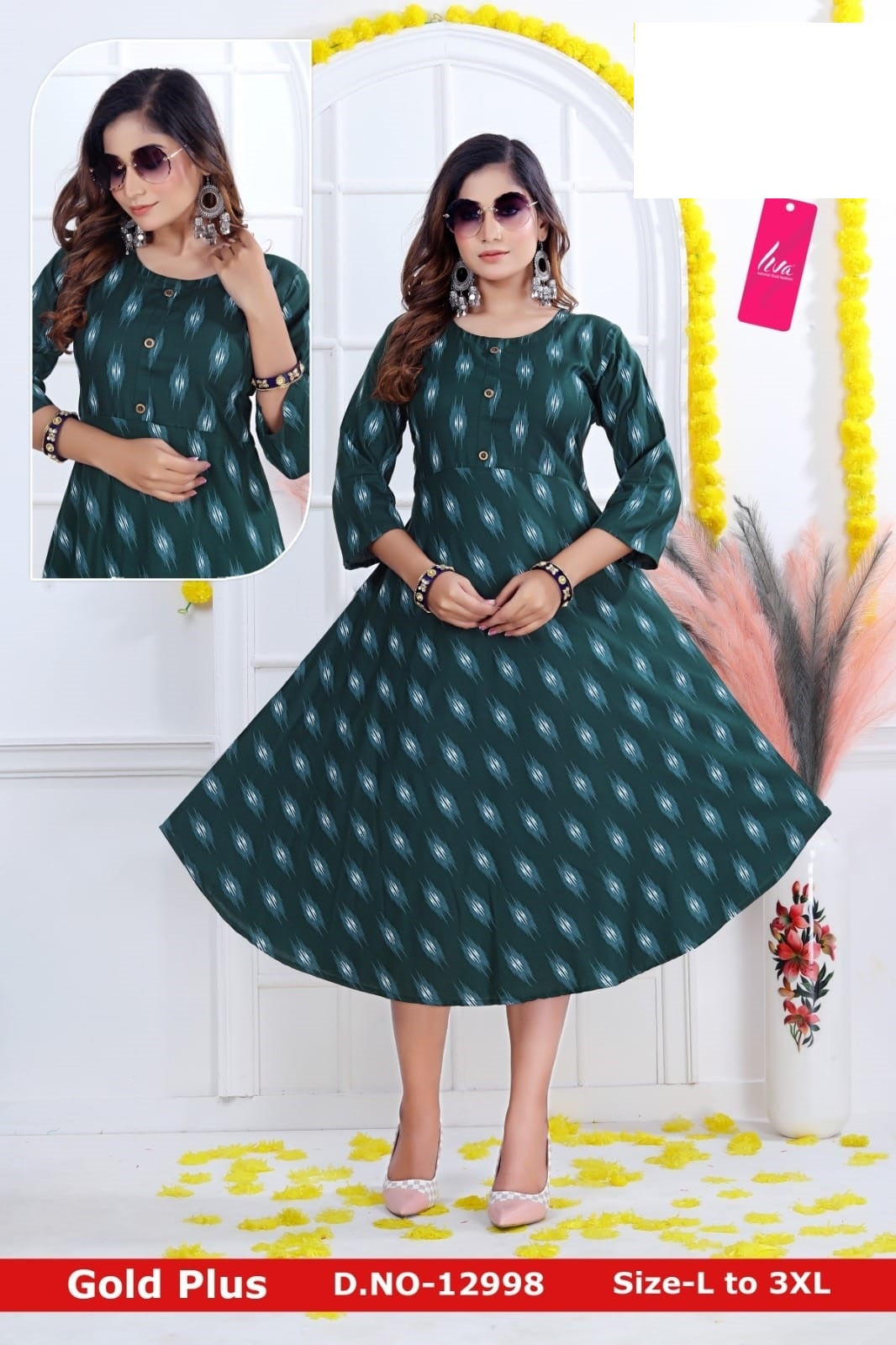Gold Plus-0901 Zoya Rayon Anarkali Kurtis