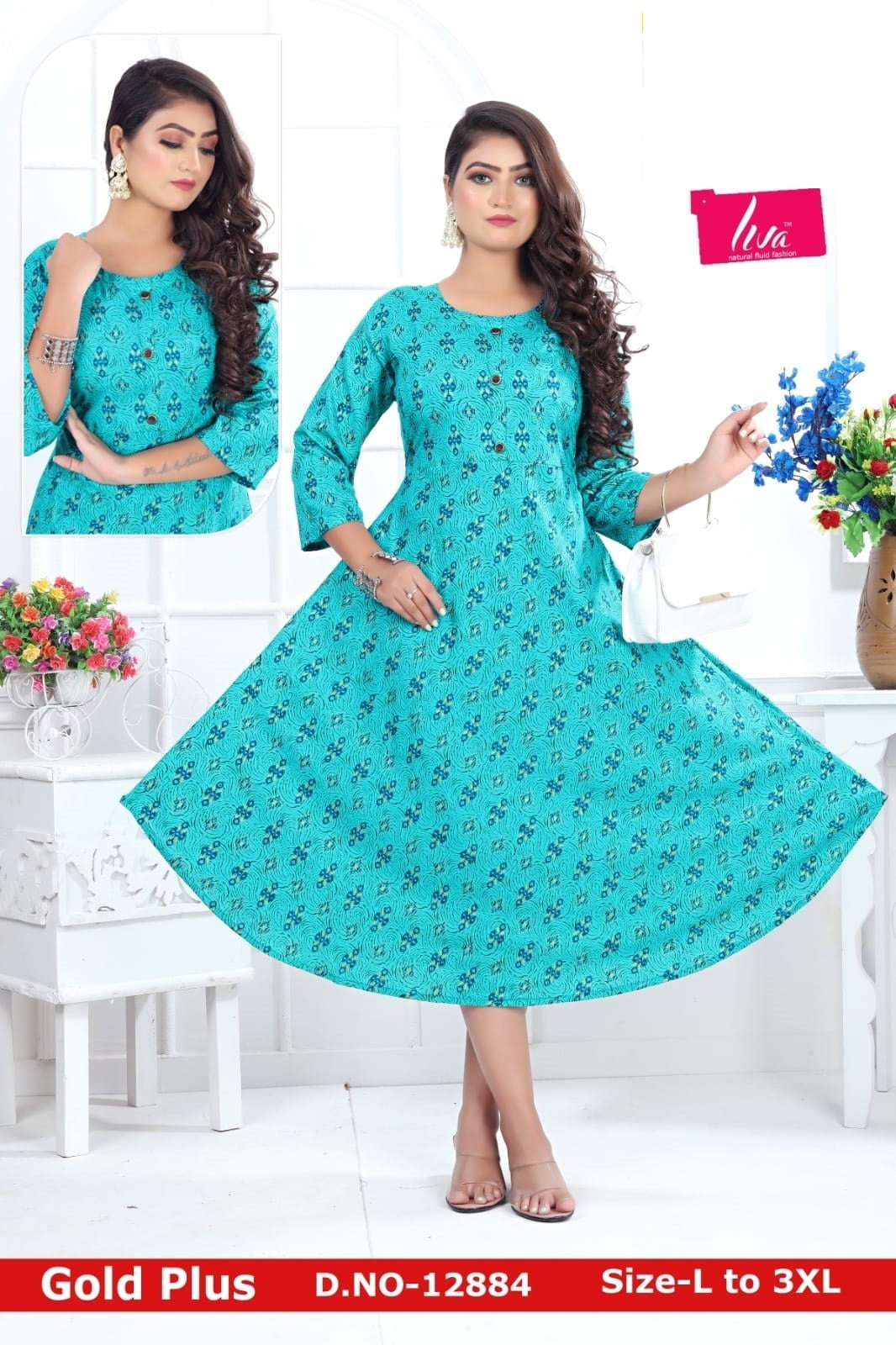 Gold Plus-0901 Zoya Rayon Anarkali Kurtis