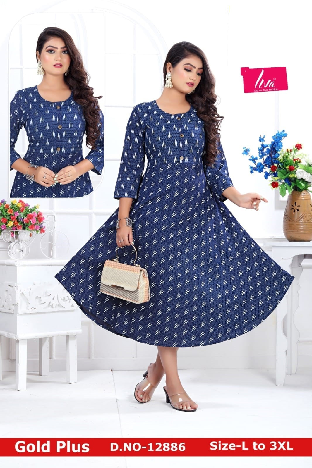 Gold Plus-0901 Zoya Rayon Anarkali Kurtis