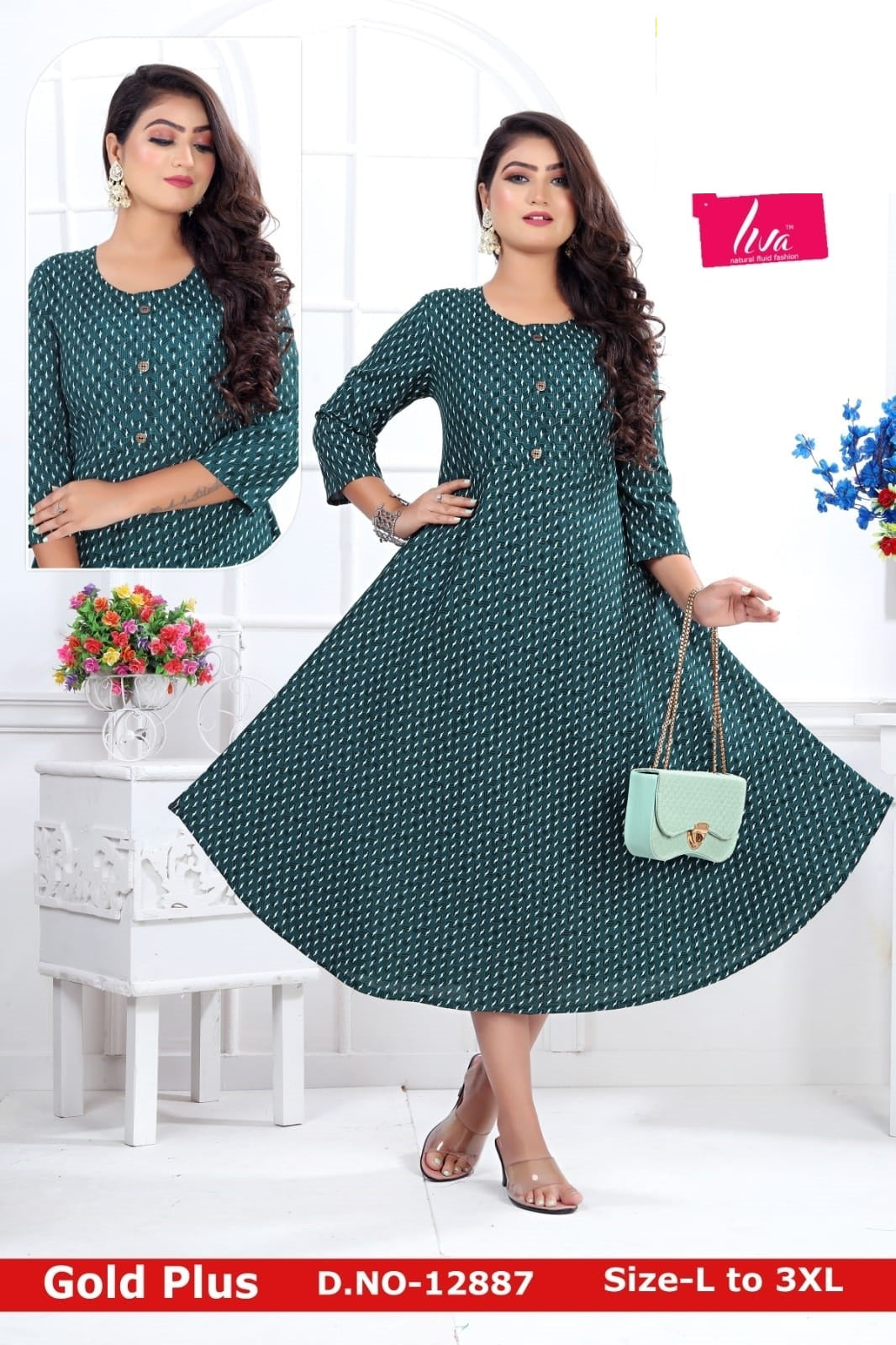 Gold Plus-0901 Zoya Rayon Anarkali Kurtis