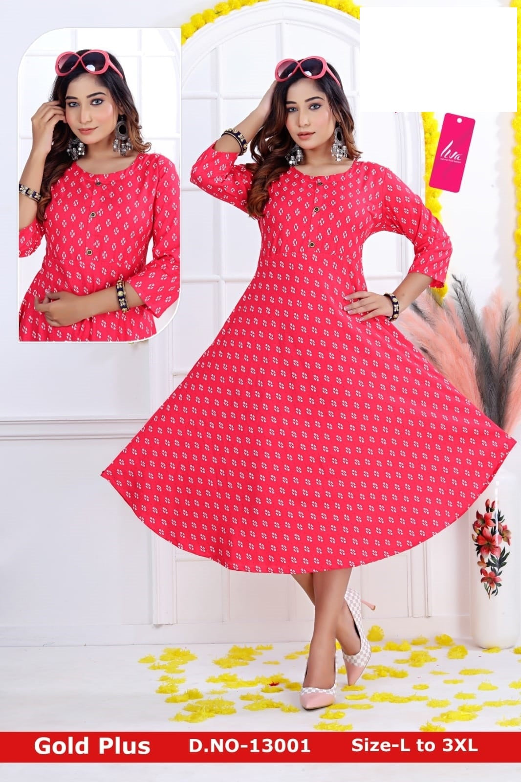 Gold Plus-0901 Zoya Rayon Anarkali Kurtis