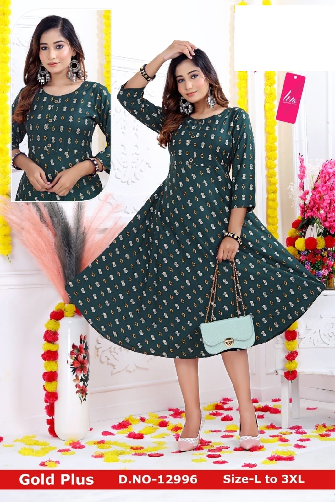 Gold Plus-0901 Zoya Rayon Anarkali Kurtis