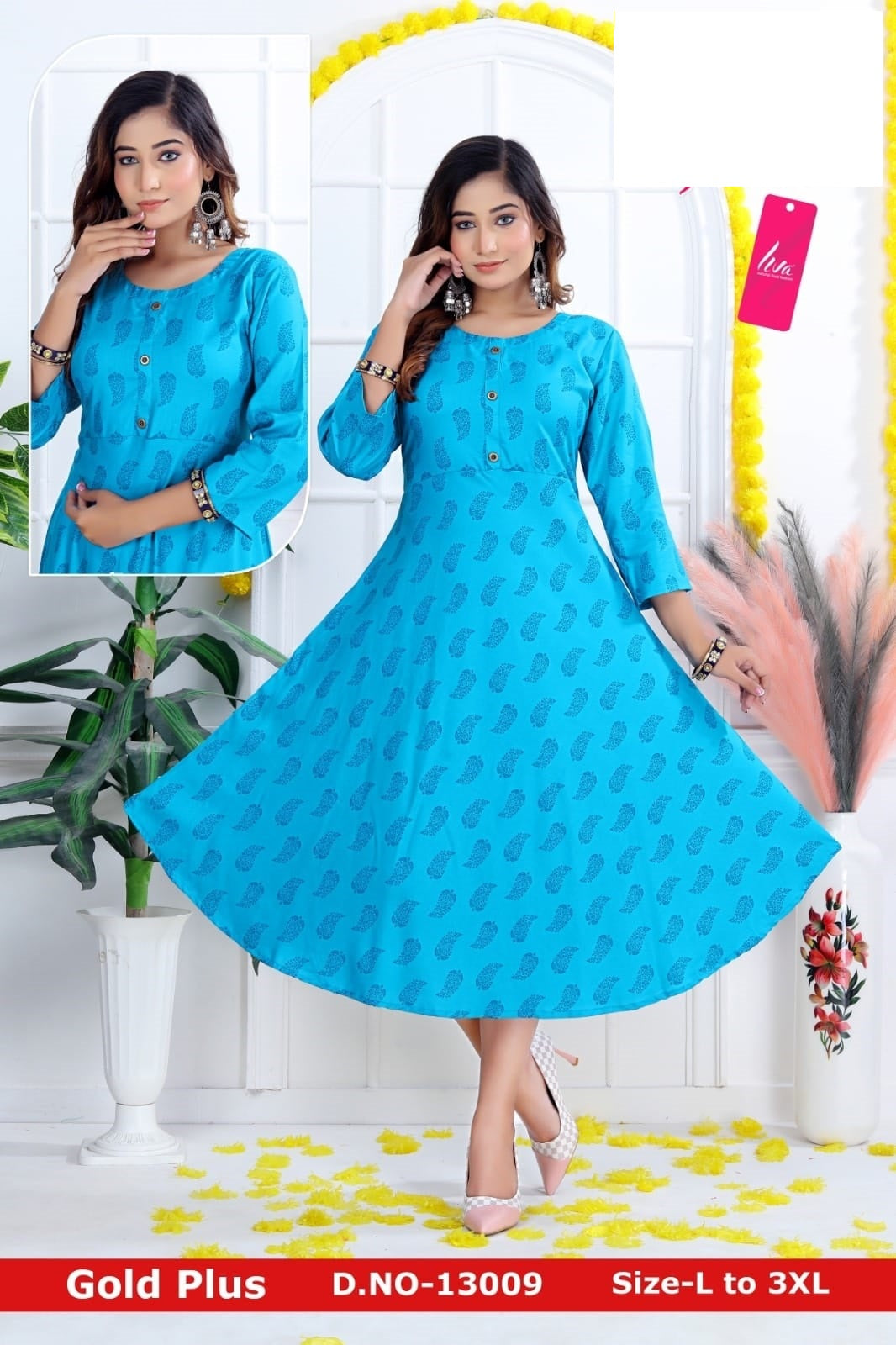 Gold Plus-0901 Zoya Rayon Anarkali Kurtis