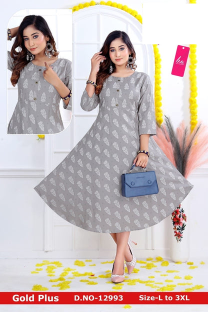 Gold Plus-0901 Zoya Rayon Anarkali Kurtis