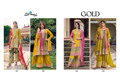 Gold Your Choice Chinon Pakistani Readymade Suits