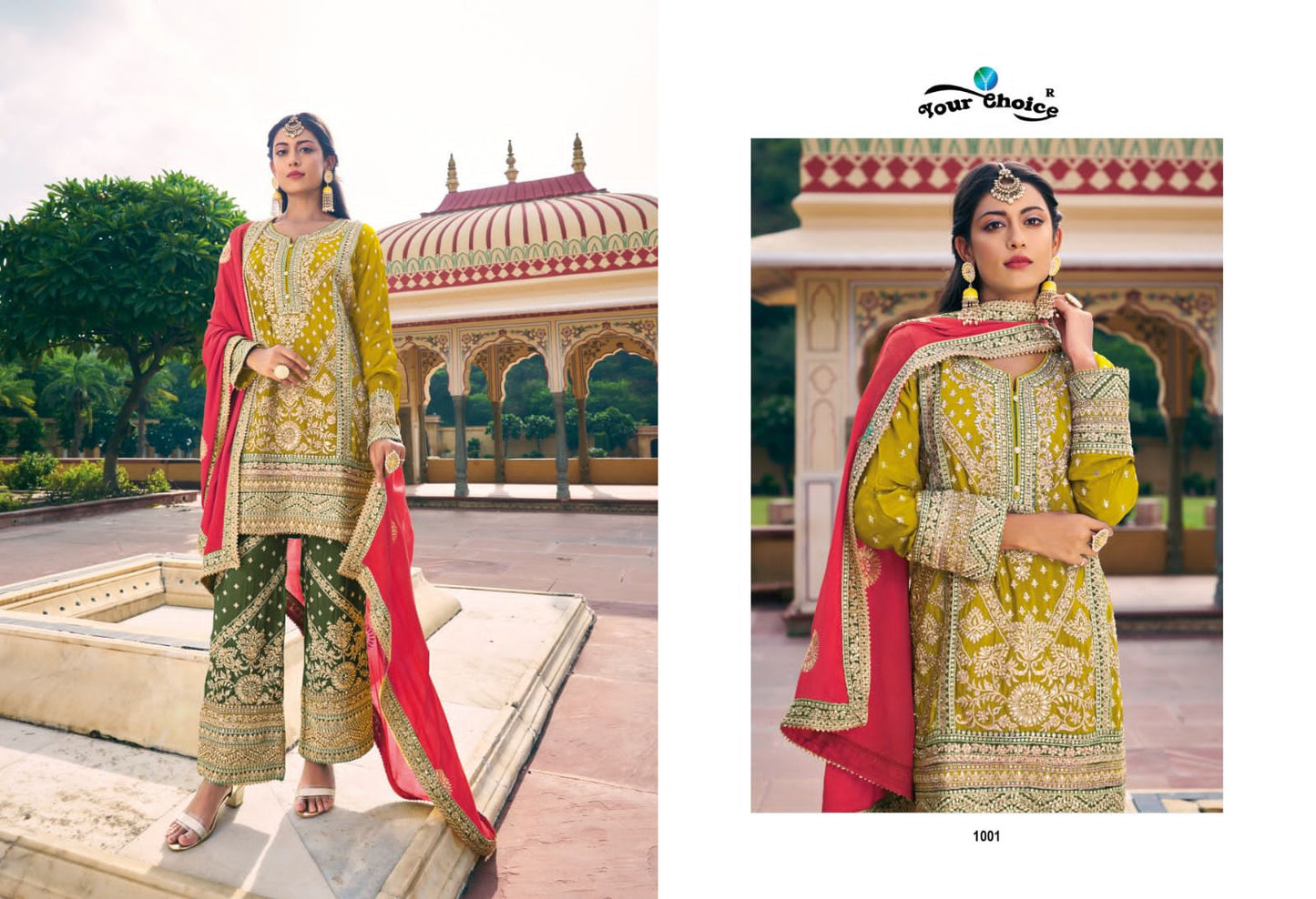 Gold Your Choice Chinon Pakistani Readymade Suits
