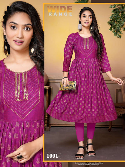 Golden Card Vol 1 Kavinay Two Tone Anarkali Kurtis
