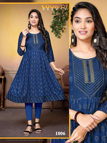 Golden Card Vol 1 Kavinay Two Tone Anarkali Kurtis