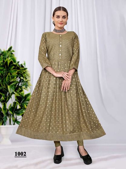 Golden Card Vol 2 Kavinay Two Tone Anarkali Kurtis