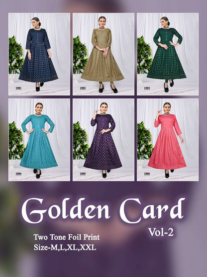 Golden Card Vol 2 Kavinay Two Tone Anarkali Kurtis