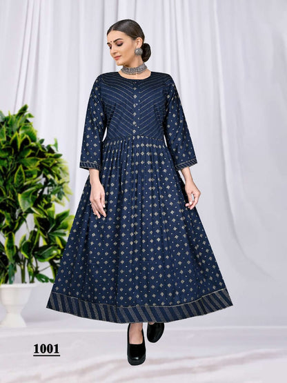 Golden Card Vol 2 Kavinay Two Tone Anarkali Kurtis