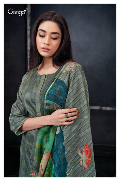 Goldie 2117 Ganga Cotton Silk Plazzo Style Suits