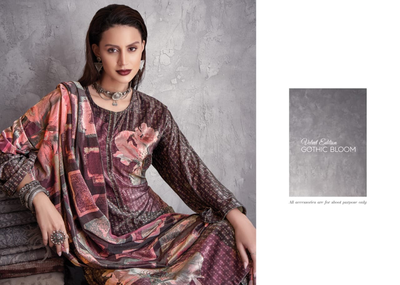 Gothic Bloom Sahiba Velvet Suits