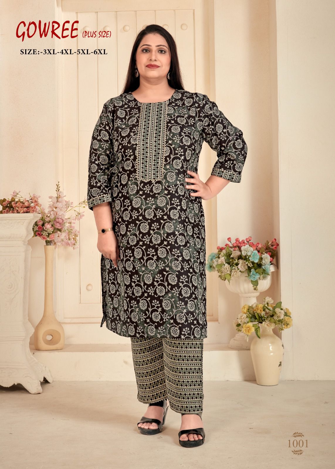 Plus Size 6xl Kurtis Online Shopping Black Kantha Work Plus Size