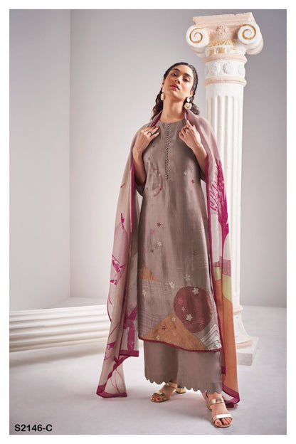 Gracilea-2146 Ganga Bemberg Silk Plazzo Style Suits