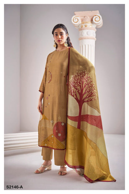 Gracilea-2146 Ganga Bemberg Silk Plazzo Style Suits