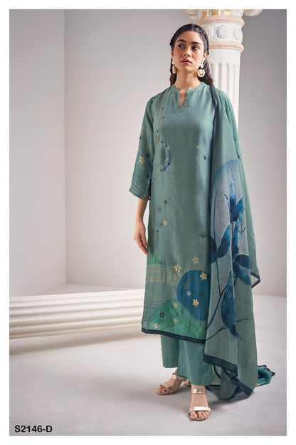 Gracilea-2146 Ganga Bemberg Silk Plazzo Style Suits