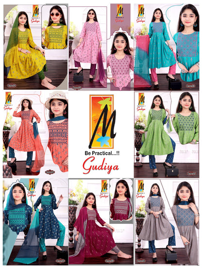 Gudiya Master Rayon Girls Readymade Pant Suits