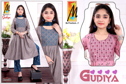 Gudiya Master Rayon Girls Readymade Pant Suits