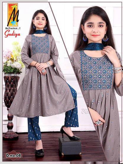 Gudiya Master Rayon Girls Readymade Pant Suits