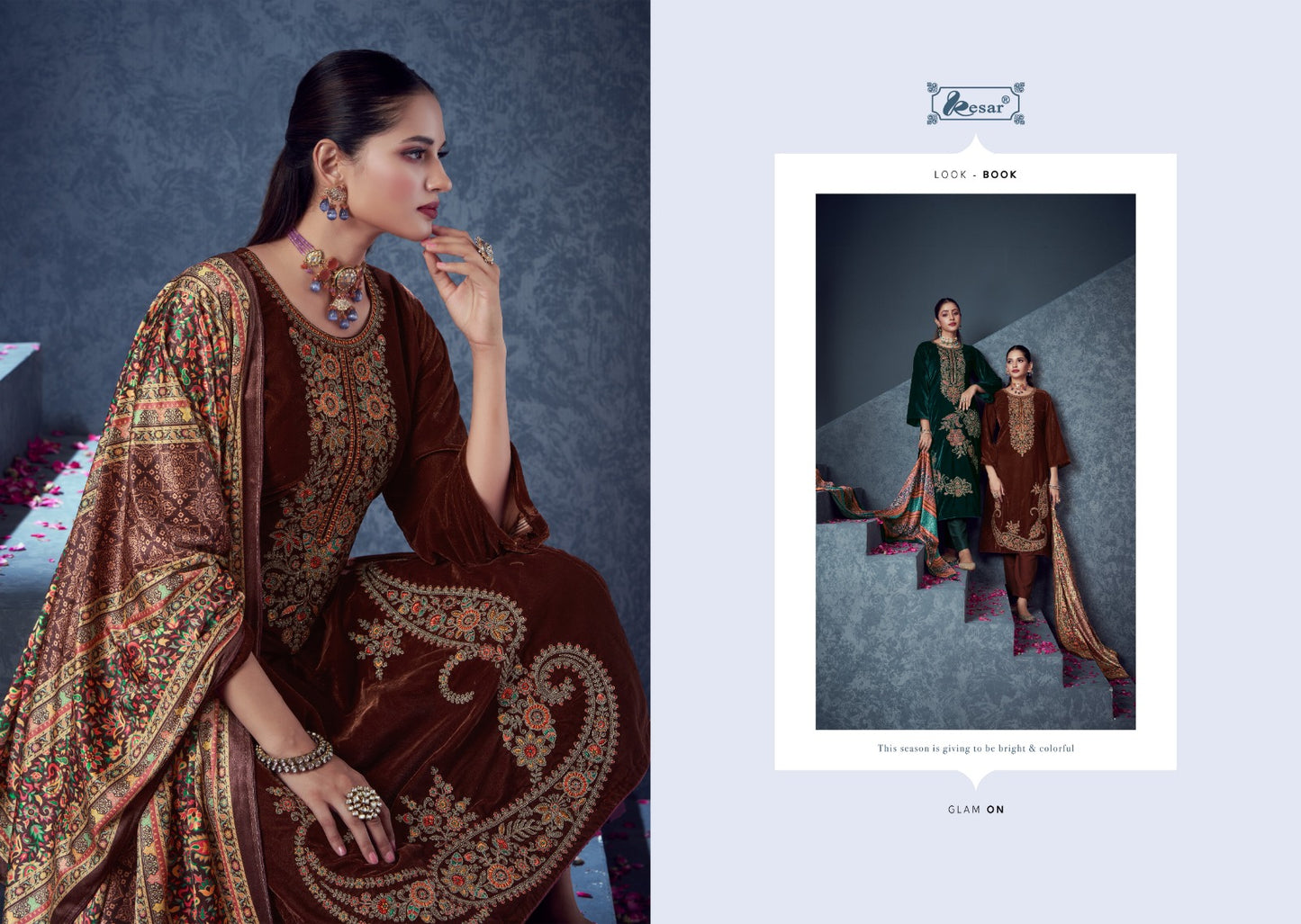 Gul A Guldasta Kesar Pashmina Suits