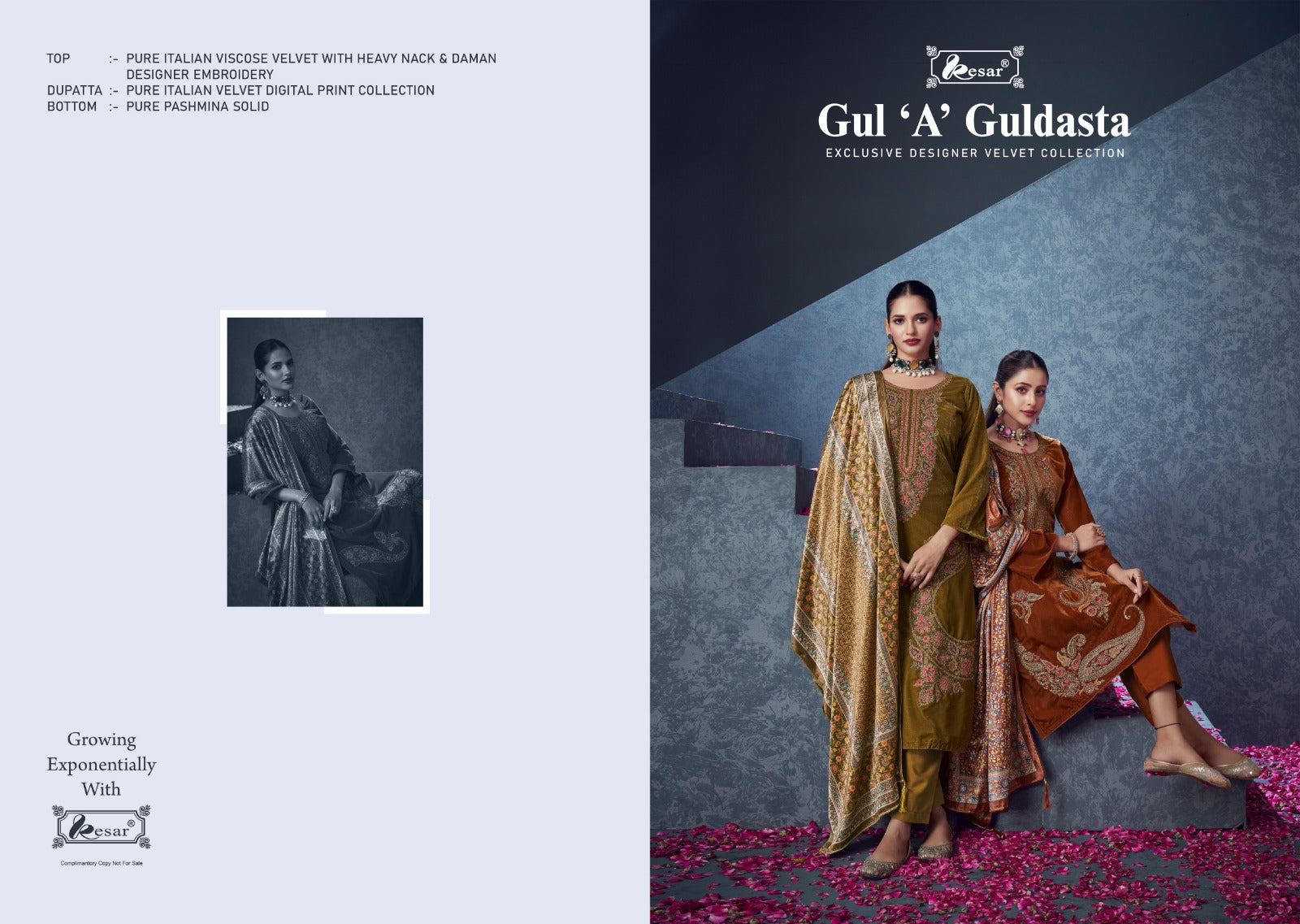Gul A Guldasta Kesar Pashmina Suits