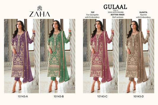 Gulaal Vol 2-10143 Zaha Georgette Pakistani Salwar Suits