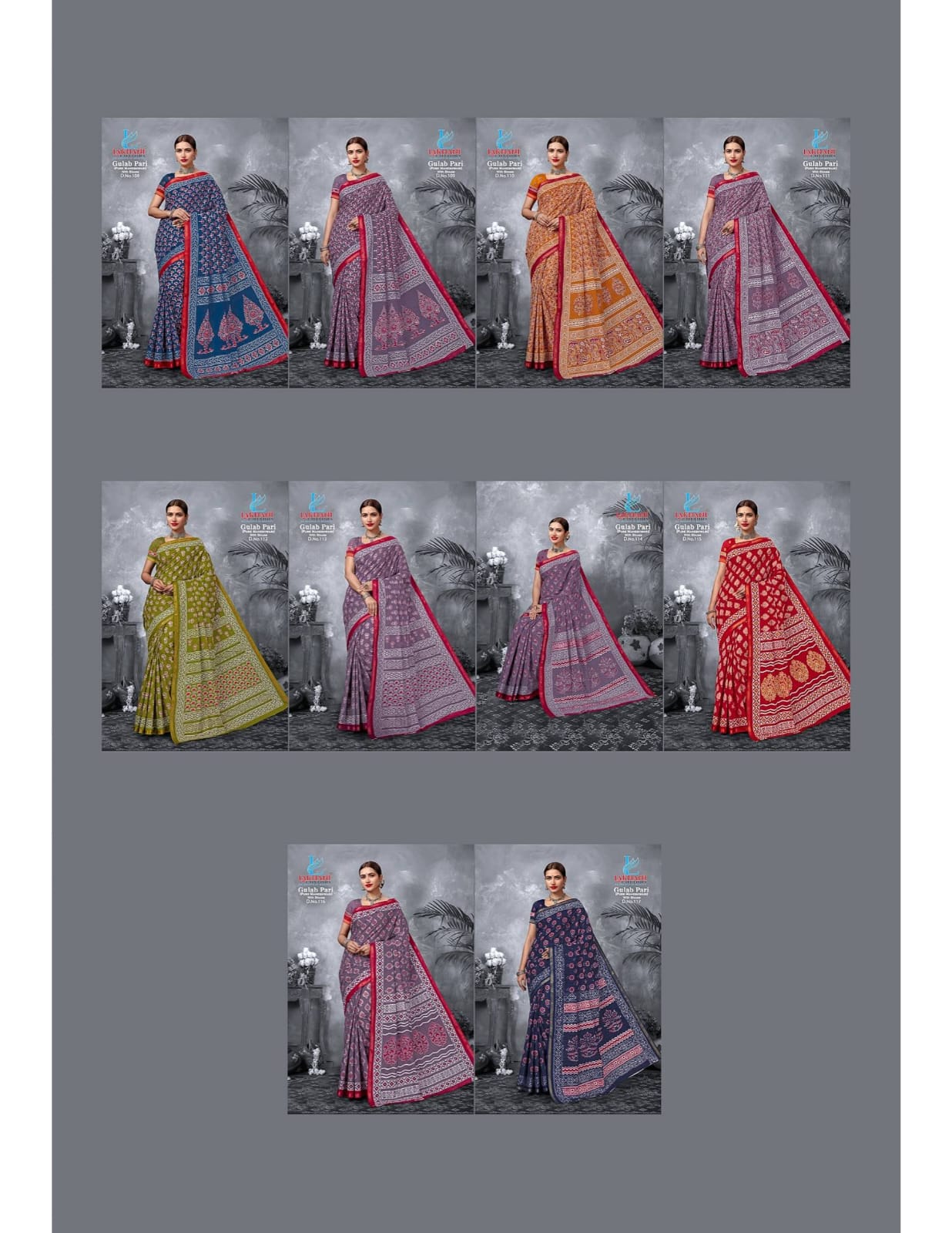 Gulab Pari Lakhani Cotton Sarees