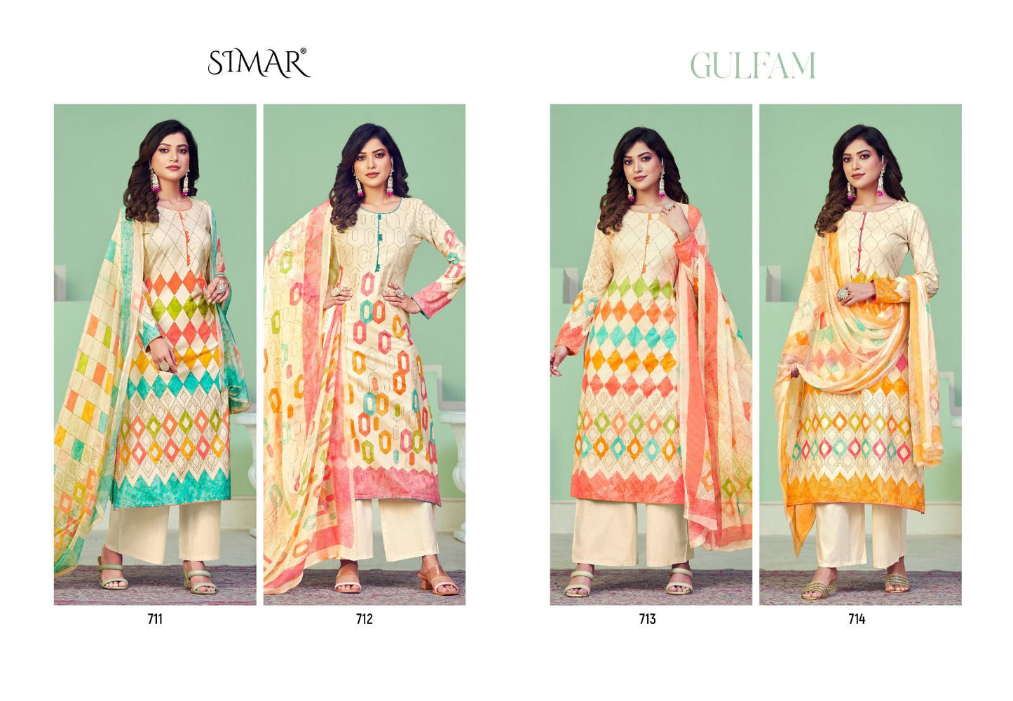 Gulfam Simar Lawn Cotton Plazzo Style Suits