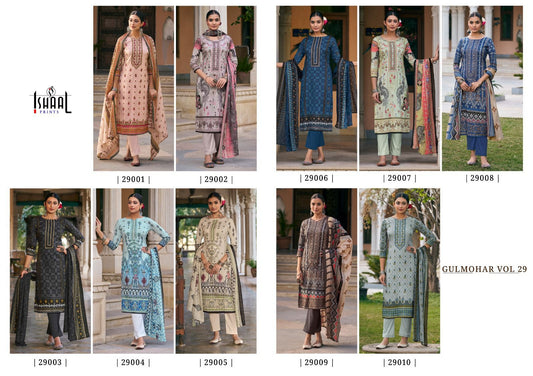 Gulmohar Vol 29 Ishaal Prints Pure Lawn Karachi Salwar Suits