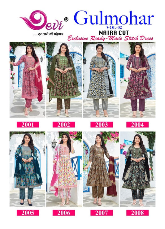 Gulmohar Vol 2 Devi Muslin Readymade Pant Style Suits