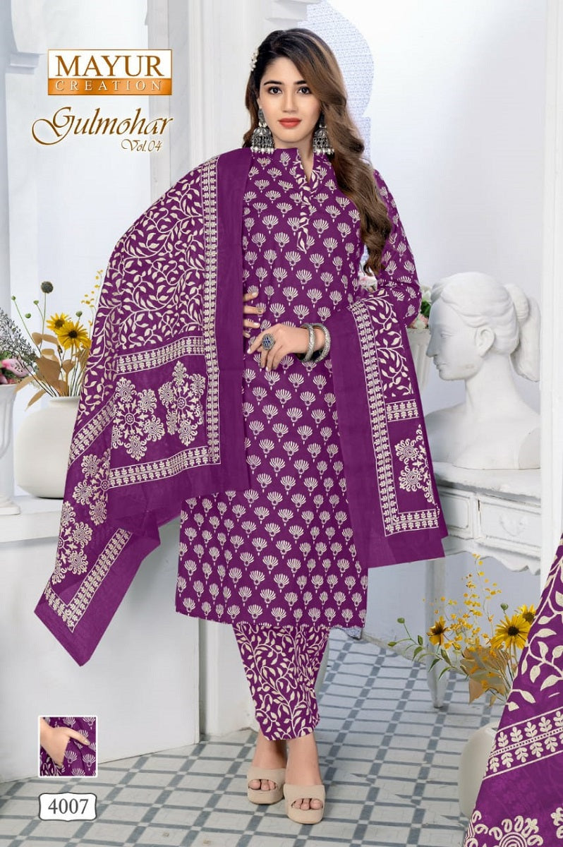 Gulmohar Vol 4 Mayur Creation Cotton Dress Material