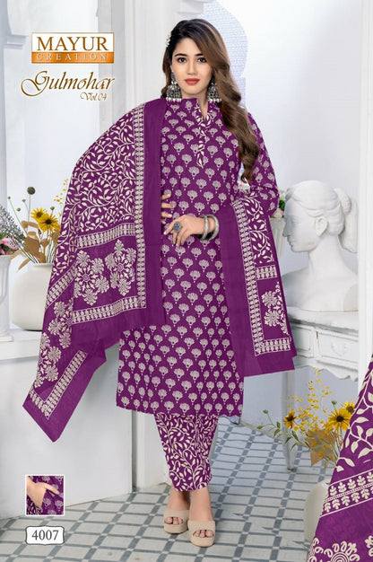 Gulmohar Vol 4 Mayur Creation Cotton Dress Material